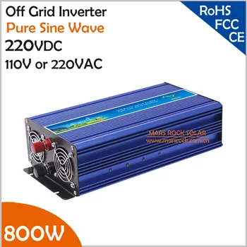 800W 220VDC Off Grid Pure Sine Wave Inverter, Enkelt Fase Inverter til 110VAC eller 220VAC grid Apparater i Sol eller Vind-System