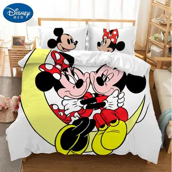 Disney Børn 3D-sengetøj sæt Dynebetræk Pudebetræk, sengetøj sæt Børn tegnefilm Mickey, Minnie mouse Bløde Søde seng sæt gave 13056