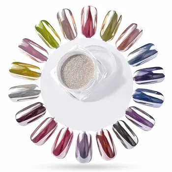 1PC Glitter Nail Art Tips UV Gel Pulver Neon Spejl glitter Spejl Effekt Regnbue Krystal Opal Flerfarvet Professionel Jan10