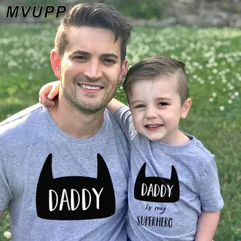 Sommer t-shirt far og mig tshirt far søn til far og baby boy cartoon mode familie udstyr 2020 mode Batman super cool