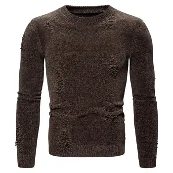Nye Vinter Mænds Sweater Casual Herre Pullover Varme Trøjer Mand Slank Stå Krave Strikkede Pullovers Mandlige Frakker