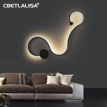 Smuk væglampe moderne væglamper til soveværelse, studie, stue, balkon, værelse, hvid/sort akryl luksus lampe