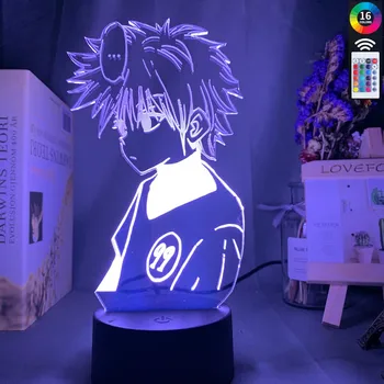 Anime Hunter X Hunter Led Nat Lys Killua Zoldyck Figur Nightlight Farve Ændring af Usb-Batteri Tabel 3d-Lampe Gave til Børn