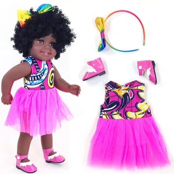Baby Afrikanske Dukke Toy Sort hud Løsøre Fælles fuld vinyl silikone reborn baby doll Amerikanske Dukker til Piger Toy Julegave