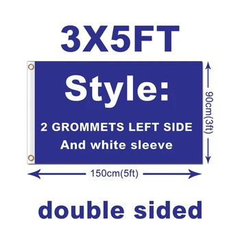 Kæmpe salg 3ftx5ft dobbeltsidet 3 Lag brugerdefinerede flag med metal Øskner