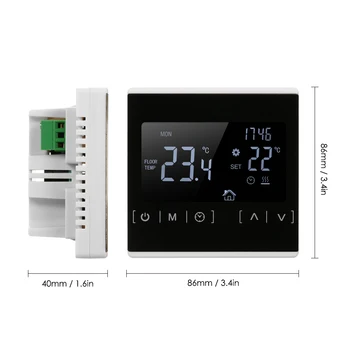 LCD-Touch-Skærm Termostat Elektrisk gulvvarme System, Vand, Varme, Termoregulator AC85-240V Temperatur Controller 13168