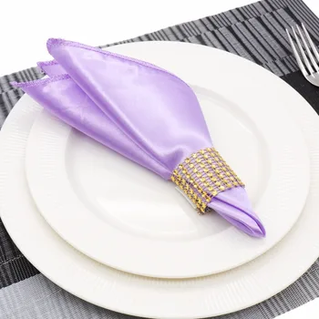 10 stk 50cm-Pladsen Satin Servietter Solid Lommetørklæde for Brylluppet Part, Hotel, Restaurant, Table Decors