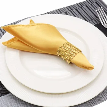 10 stk 50cm-Pladsen Satin Servietter Solid Lommetørklæde for Brylluppet Part, Hotel, Restaurant, Table Decors