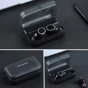 Awei T3 TWS Trådløse Mini Tvillinger Stereo Bluetooth Hovedtelefoner støjreducerende Vandtæt Binaural Hovedtelefoner Med Mikrofon Oplader Dock