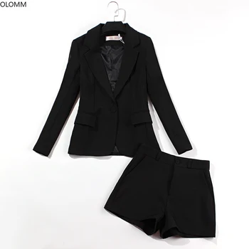 Kvinder passer office sæt koreanske afslappet langærmet sort blazer kvindelige Mode shorts suit Kvinder 2019 to-piece suit