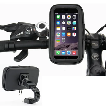 360 Roterende Cykel Motorcykel telefonholder, der er Vandtæt Sag Bag Handlebar Mount Phone Holder til smartphones GPS-5.5-6.3 tommer