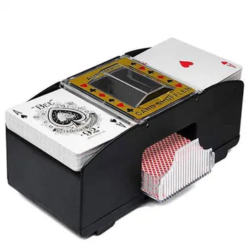 2 - Dæk Automatisk Elektronisk Kort, der Shuffler Casino Poker Automatisk Shuffler Spillekort Blande Maskine for Begyndere Ældre