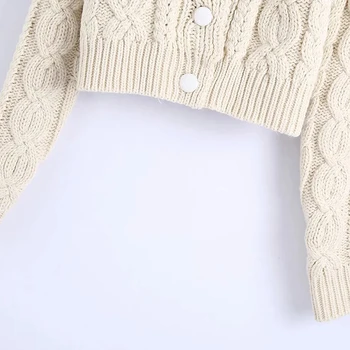 Kvinders Cardigan Sweater Patchwork Beskåret Jumper Solid Kvindelige Efteråret 2020 Elegante Kunstig Pels, Strik Toppe Mujer Za Jakke