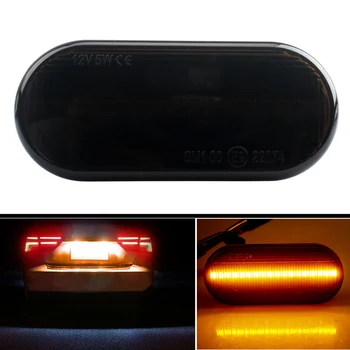 1 Par Dynamisk Amber LED Fender Side Markør Lys blinklys Indikator Blinker Lampen Røget Linse til VW Bora Golf 3 4 Lupo Polo