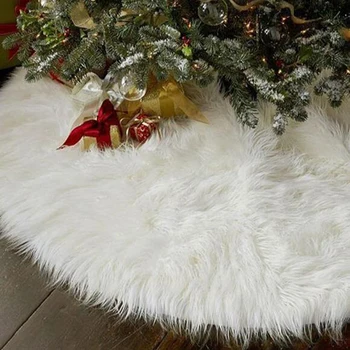 Luksuriøs Træ Nederdel Blød Tyk Udsøgt Lille Træ Nederdele Ren Hvid Plys Træ Nederdel Christmas Tree Dekoration Tilbehør