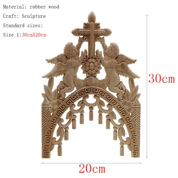Træ Udskårne Hjørne Implantatet Applique Ramme Døren Dekorere Europæiske Massivt Udskåret Tilbehør Buddhistisk Alter På Tværs Af Træ-Figurer