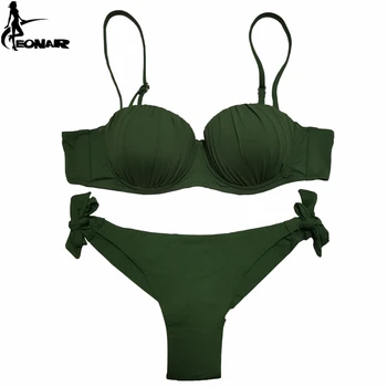 EONAR Kvinder Bikinier 2020 Top Bølget Fold Design Push Up Badedragt Brasiliansk Snit Bunden Bikini Sæt Justerbare badetøj Badetøj