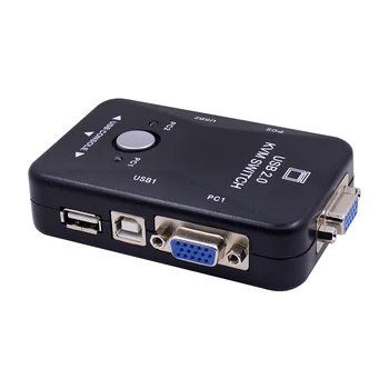 CHIPAL 2-Port USB 2.0-KVM Switch Skifter 1920*1440 VGA SVGA-Skifte Splitter-Boksen + 2 Kabler til Mus og Tastatur Skærm Adapter
