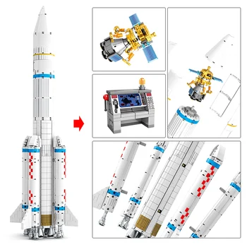 SEMBO By Skaberen Rumfart Raket byggesten Militære Teknik rumraket Astronaut Figur Mursten Legetøj For Børn