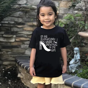 Toddler Tshirt Børn Drenge Piger Bogstaver Trykt kortærmet T-shirts Børn Sjove Mode Casual t-Shirts Toppe