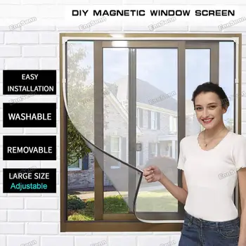 Justerbar DIY Magnetisk Vindue Skærmen windows Aftageligt Vaskbart Usynlig Flue, Myg Tv Net Mesh Tilpasse