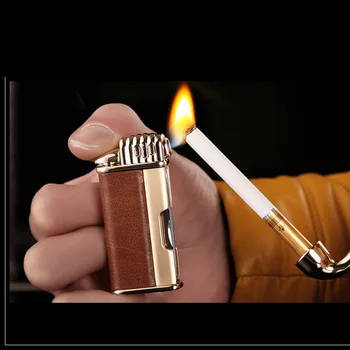 Butan Jet Lighter Med Røret Af Røret Rod Lysere Mænd Kompakt Butan Cigaret Tilbehør Cigarettænder INGEN GAS Gadgets For Manden