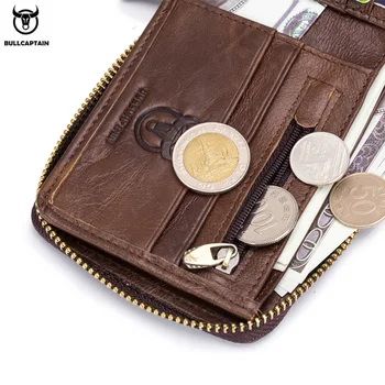 BULLCAPTAIN RFID nye mænd ' s wallet læder mønt pung designer mærke clutch wallet læder tegnebog mænds tegnebog kortholderen