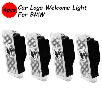 4stk Bil Logo Velkommen Lys Indretning Led Projektor Lamper Til BMW X3 X5 E70 X6 E71 E87 E60 E61 E90 F10, F30 F16 E92 E91 X4 Bil Varer
