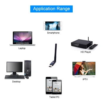 10STK CHIPAL 150Mbps Wireless Network Kort Mini-USB-WiFi-Adapter, LAN, Trådløs Internetadgang Modtageren Dongle Antenne 802.11 b/g/n for PC Desktop