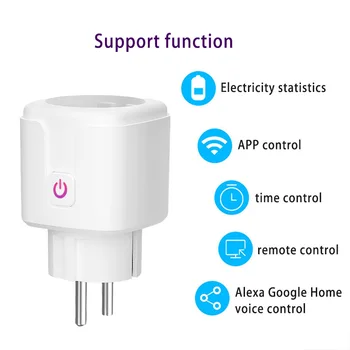 WIFI smart plug stik APP smart liv trådløse fjernbetjening er kompatibel med Alexa, Google voice control EU-standard 16A stik