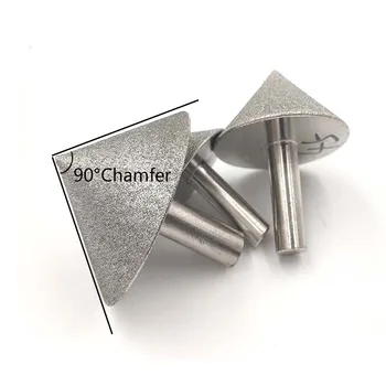 1stk Plating Diamant Kegle Affasning Slibning Hoved 90 Dregree For Sten, Jade, Glas Boring Affasning Slibe Værktøjer 20-60mm