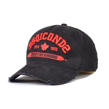 DSQICOND2 Cap Bomuld DSQ Breve Casquette Hat Broderi 2019 Sort Far Hip Hop Baseball Cap Snapback Hat Hætte til Mand Kvinde med hat
