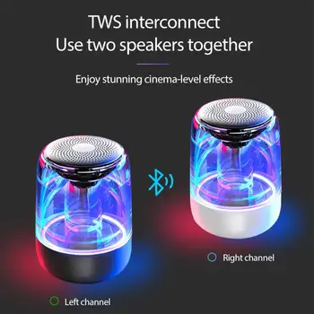Variabel Farve Bluetooth-5.0 Højttaler Led Bærbare Mini Trådløse Højttaler Afspiller Radio Mp3-Musik, Lyd, Colum Til PC, Mobiltelefon