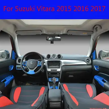 Høj kvalitet ABS carbon fiber interiør trim pailletter, instrumentbrættet trim For Suzuki Vitara 2016 2017 Car-styling