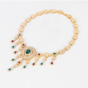 2019 Mode, Design Dråbe øreringe Smykker Sæt Luksus Multi-color Crystal Dubai Bruden Bryllup Guld Smykker Tilbehør