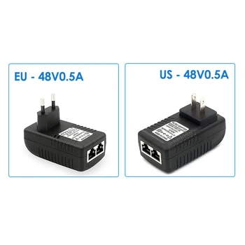 PoE-Strømforsyning, 48V 24W POE Injector Ethernet Adapter for CCTV Sikkerhed Kamera Telefon til OS EU ' s Wall Plug 136