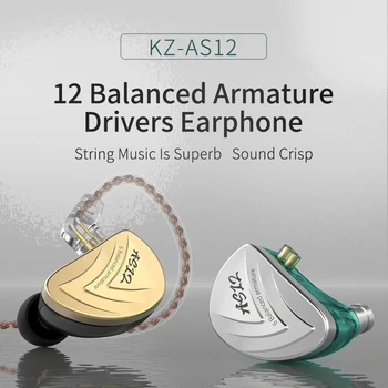 AK KZ AS12 6 Balanced Armature In-Ear Øretelefon HIFI Kører Sport Hovedtelefoner Øreprop Hovedtelefon KZ ZS10 ZSN PRO ZS6 ZST ZS5 ZS7