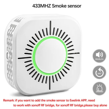 3Pcs røgalarm Trådløs 433MHz Ild Sikkerhed Beskyttelse Alarm Sensor for Smart Home Automation, Arbejde med Ewelink APP