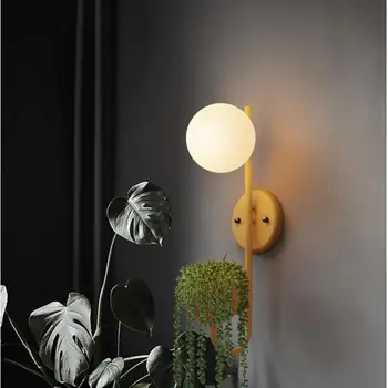 Moderne Enkle Nordiske Kreative Væglampe Studio Balkon, Soveværelse Varm Seng Macaron Ball Lampe Plante Væglampe
