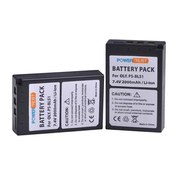 PowerTrust 2000mAh BLS 1 BLS1 BLS-1 PS-BLS1 Battey til OLYMPUS E-PL1 E400 E410 E420 E450 E620 E-P1, E-P2 Batterier