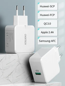 CHOETECH 5A Supercharge Hurtig Oplader Til Huawei P40 P20-P30 Ære 20 Mate 20 30 Pro Hurtig Opladning 4.0 USB Oplader