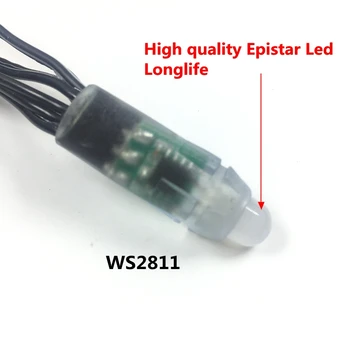 50stk dc 5 v/DC12V 12mm WS2811 IC-Pixel RGB Led-Modul Streng Sort ledning Vandtæt IP68 Digital Fuld Farve LED Lys Pixel