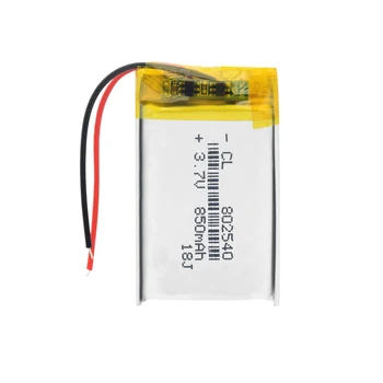 Levering lithium batteri lithium-polymer Genopladeligt batteri 802540 850 mah 3,7 V For MP3-MP4 MP5 GPS PSP MIDTEN af Bluetooth Headset
