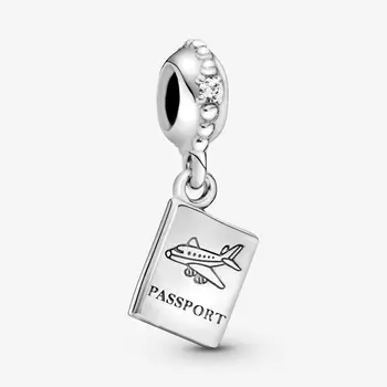 Classic 925 Sterling Sølv Perler Pas Rejse Dingle Charms Vedhæng passer Oprindelige Pan Armbånd til Kvinder DIY Smykker