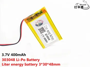 303048 3,7 V 400mAH 303050 PLIB-polymer lithium-ion / Li-ion Genopladeligt batteri til GPS, mp3-mp4 mp5 dvd-Fjernbetjening E-bog