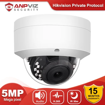 Anpviz H. 265 PoE IP-5MP Kamera med HD Udendørs IR-30m Night Vision Lyd Dome Sikkerhed Video Overvågning Kamera Hikvision Kompatibel