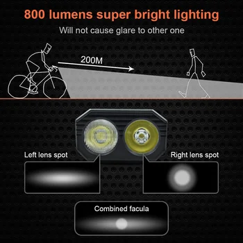 Høj Kvalitet Cykel USB-Dobbelt Lampe Forlygte LED Genopladelige Cykling Udendørs Camping Kraftig Led Lommelygte Fornt Lys