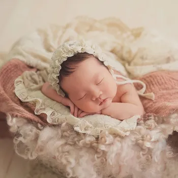 2018 Nyfødte Baby Udstationering Hæklet Pude Bløde Blonder Positioner Pude Fotografering Rekvisitter Spædbarn Studio Foto Skyde Rekvisitter
