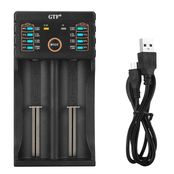 GTF GF208 USB-Intelligent batterioplader med Power Bank-Funktion til Ni-MH batterier, Lithium for 14500 26650 18350 18650 Batteri Celler