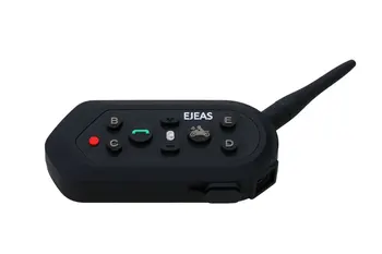 2 stk EJEAS E6 Multifunctio Motorcykel Intercom VOX BT Headset Hjelm Interne Bluetooth-Samtaleanlæg til 6 Ryttere 1200M Communica